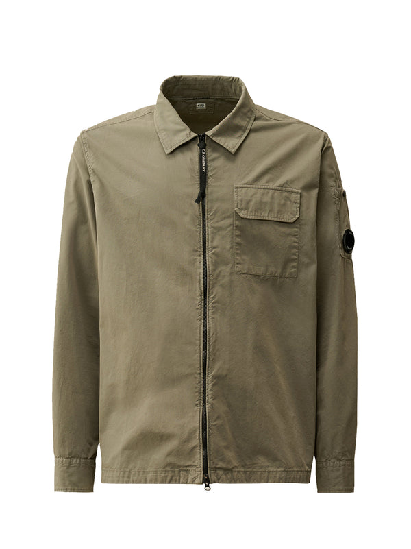 Organic Gabardine Zipped Overshirt