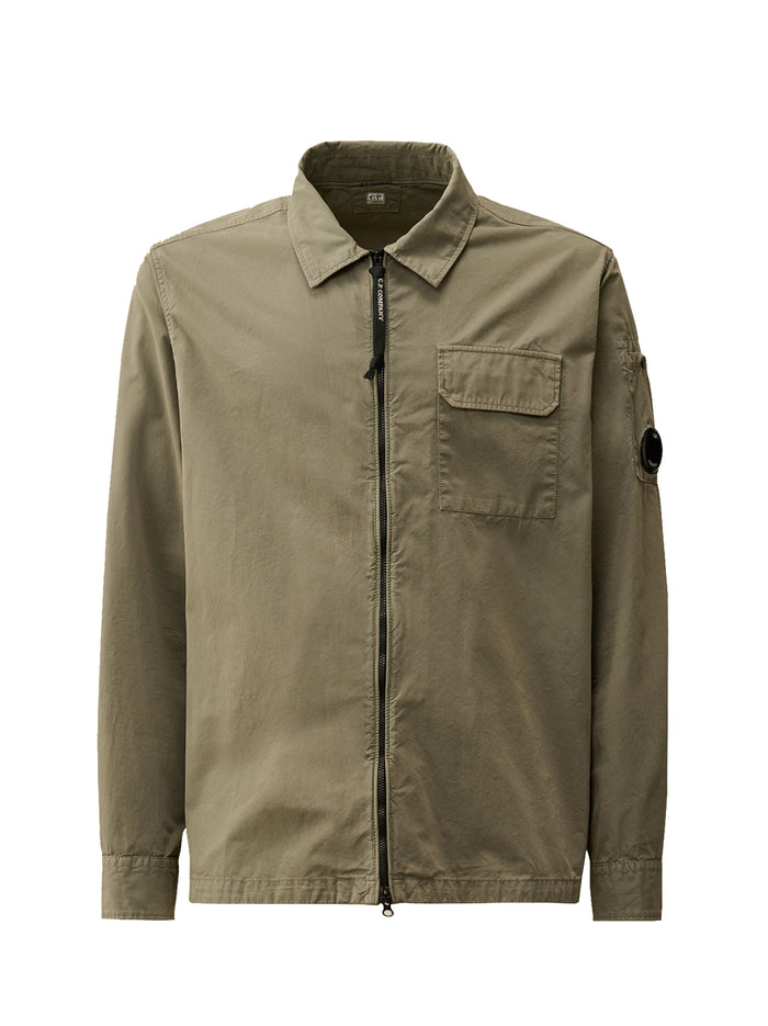 Organic Gabardine Zipped Overshirt-1