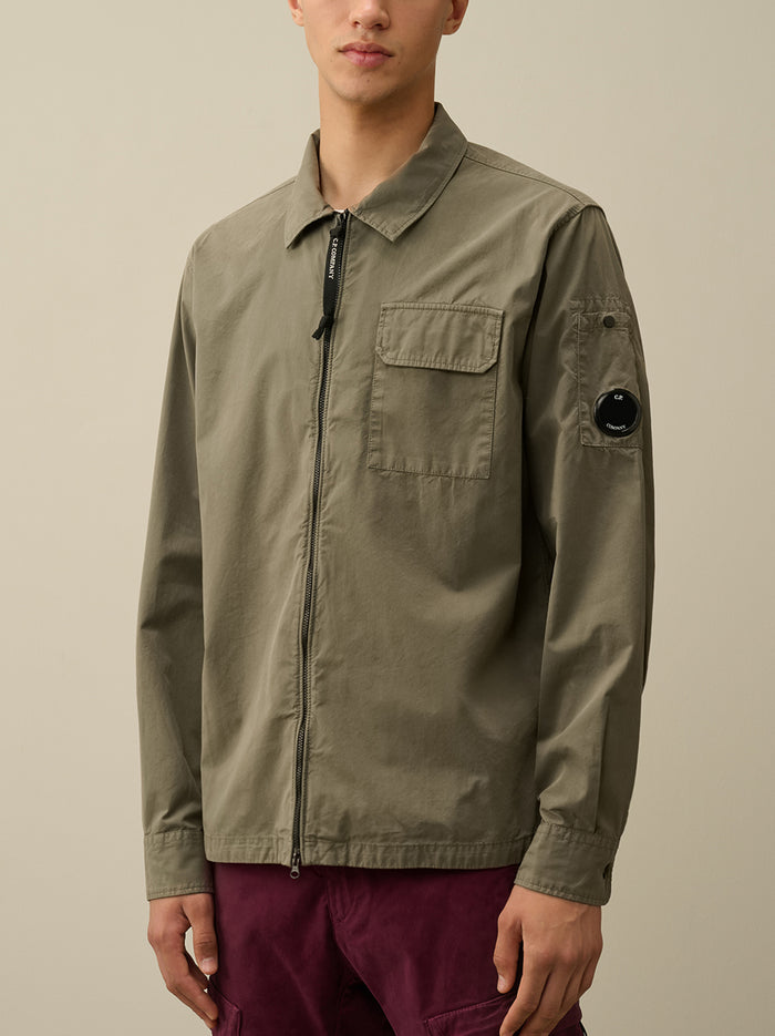 Organic Gabardine Zipped Overshirt-2