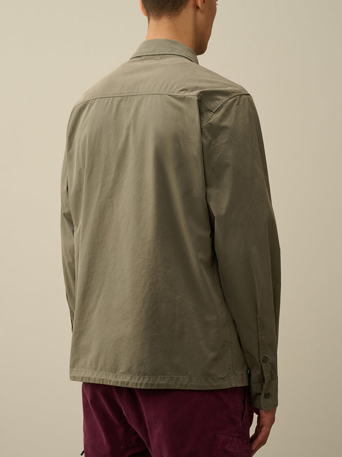 Organic Gabardine Zipped Overshirt-3