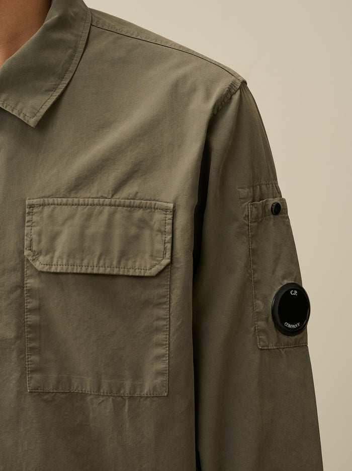 Organic Gabardine Zipped Overshirt-4