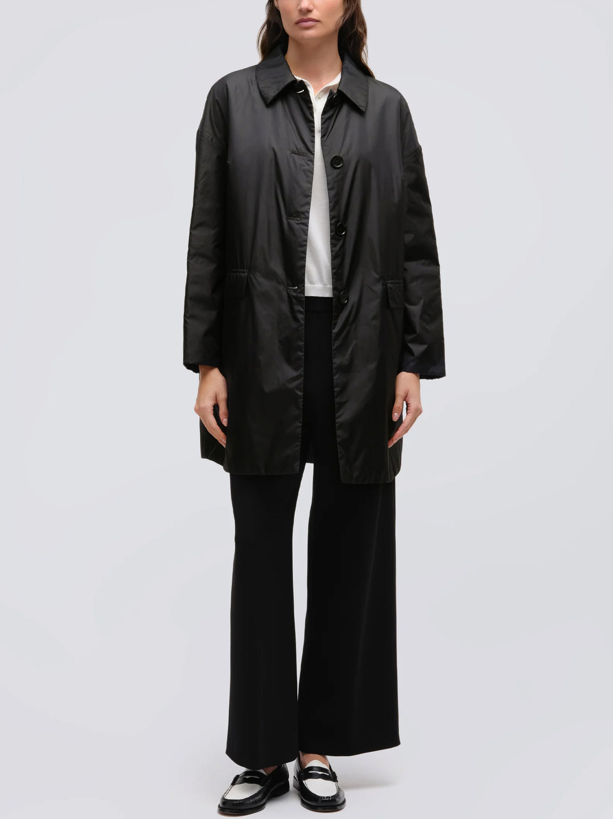 Aspesi Cappotto Teena In Nylon Nero-2