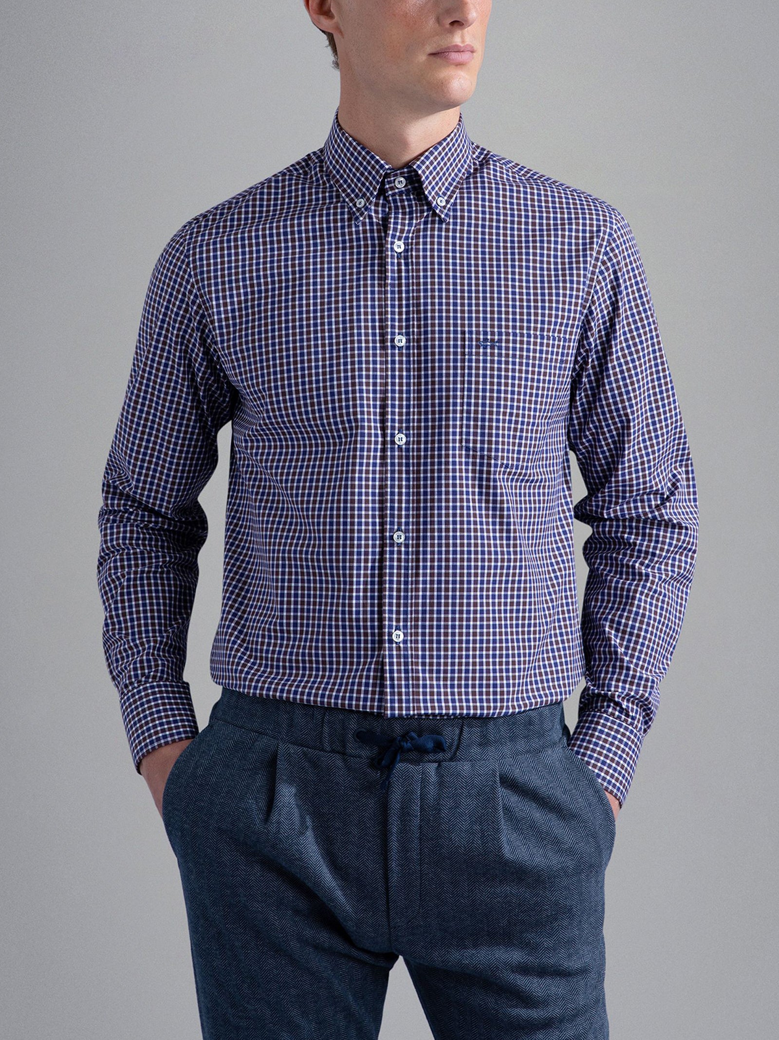Camicia In Popeline Di Cotone Quadri-2