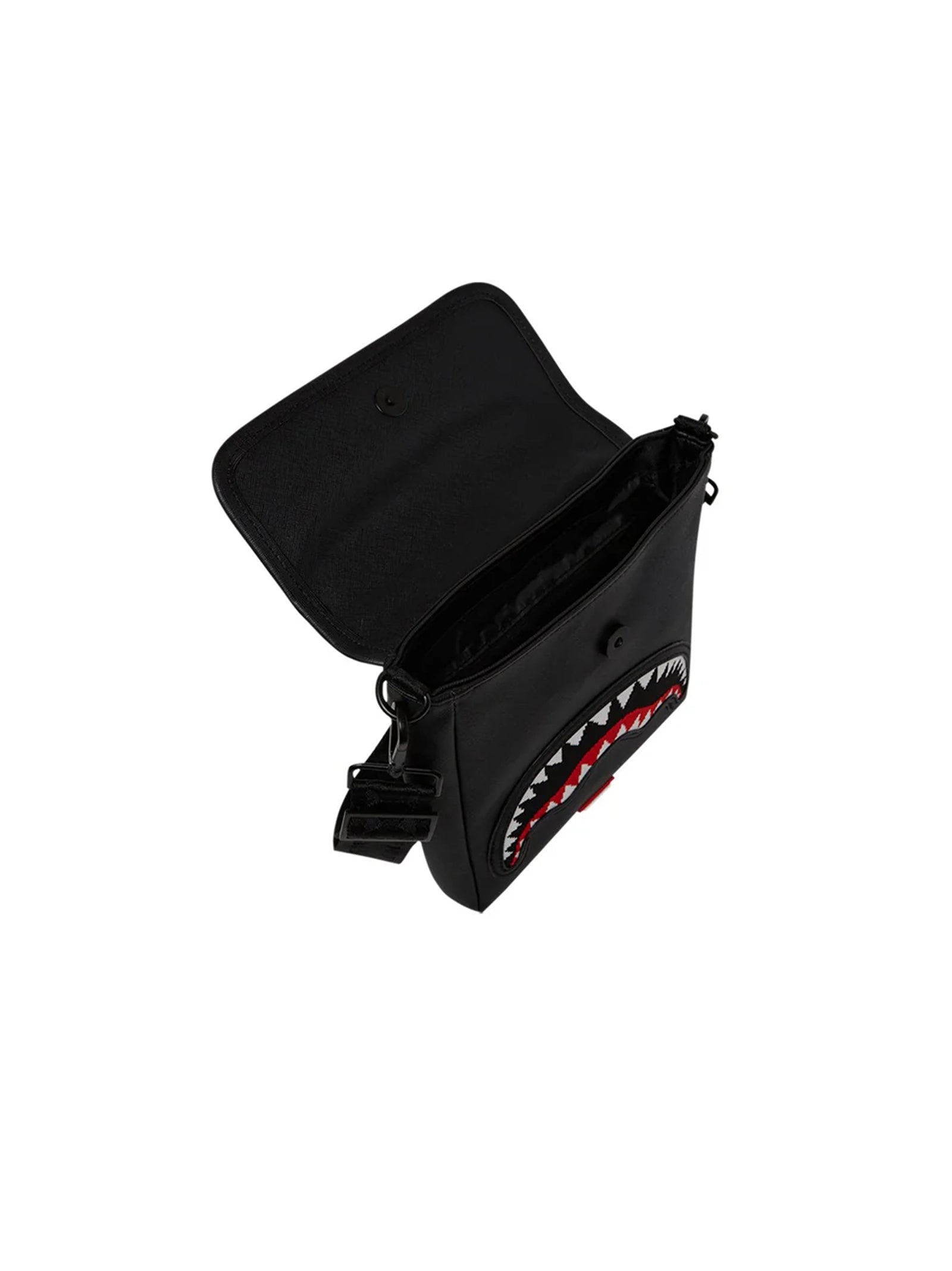 Tracolla Sprayground Fly Knit Mouth Messenger Sling Nera-4