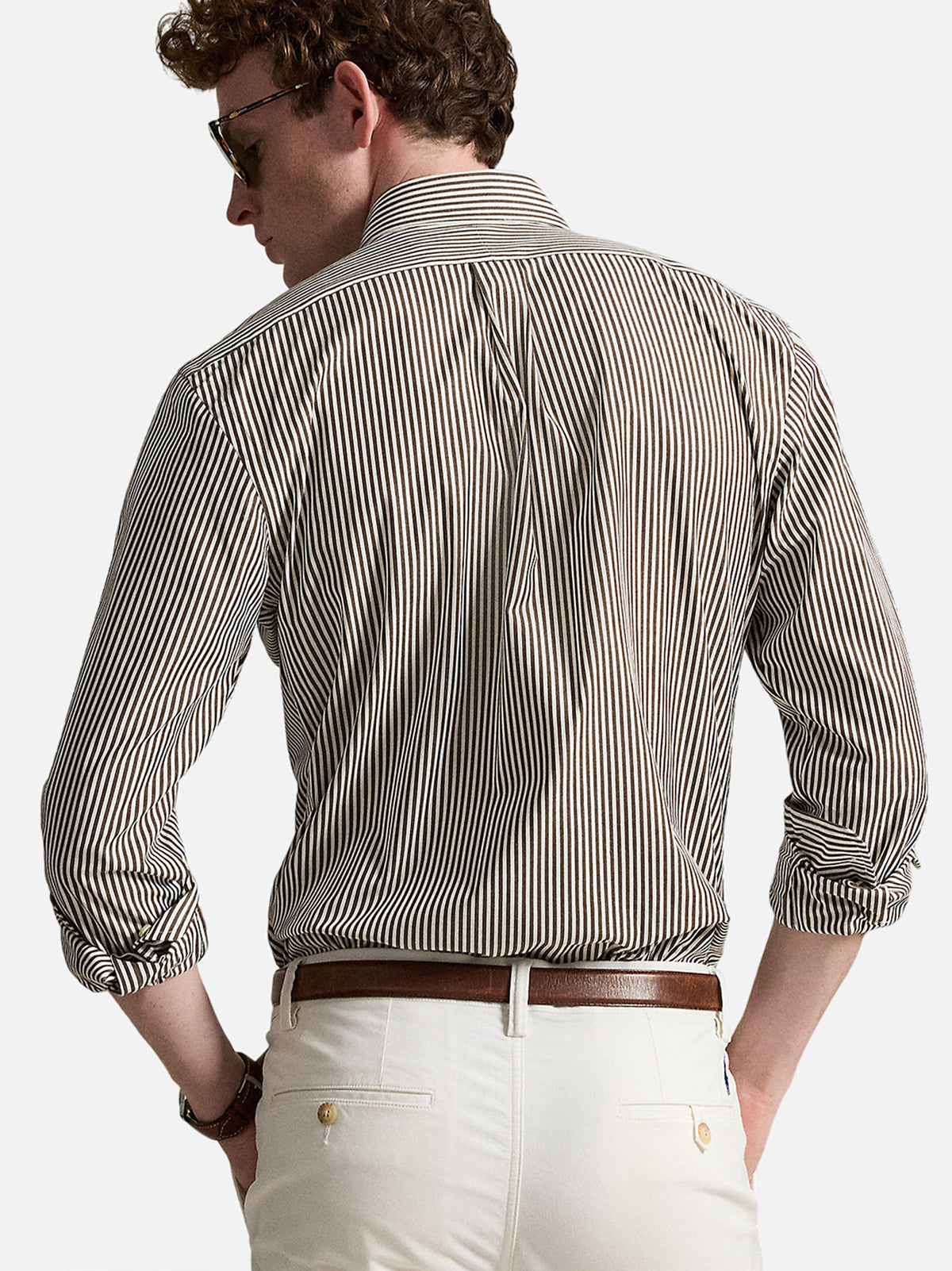 Polo Ralph Lauren Camicia A Righe Bianco Marroni-3