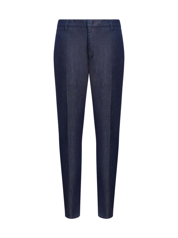 Dondup Pantaloni Joe Carrot In Denim Fisso Blu