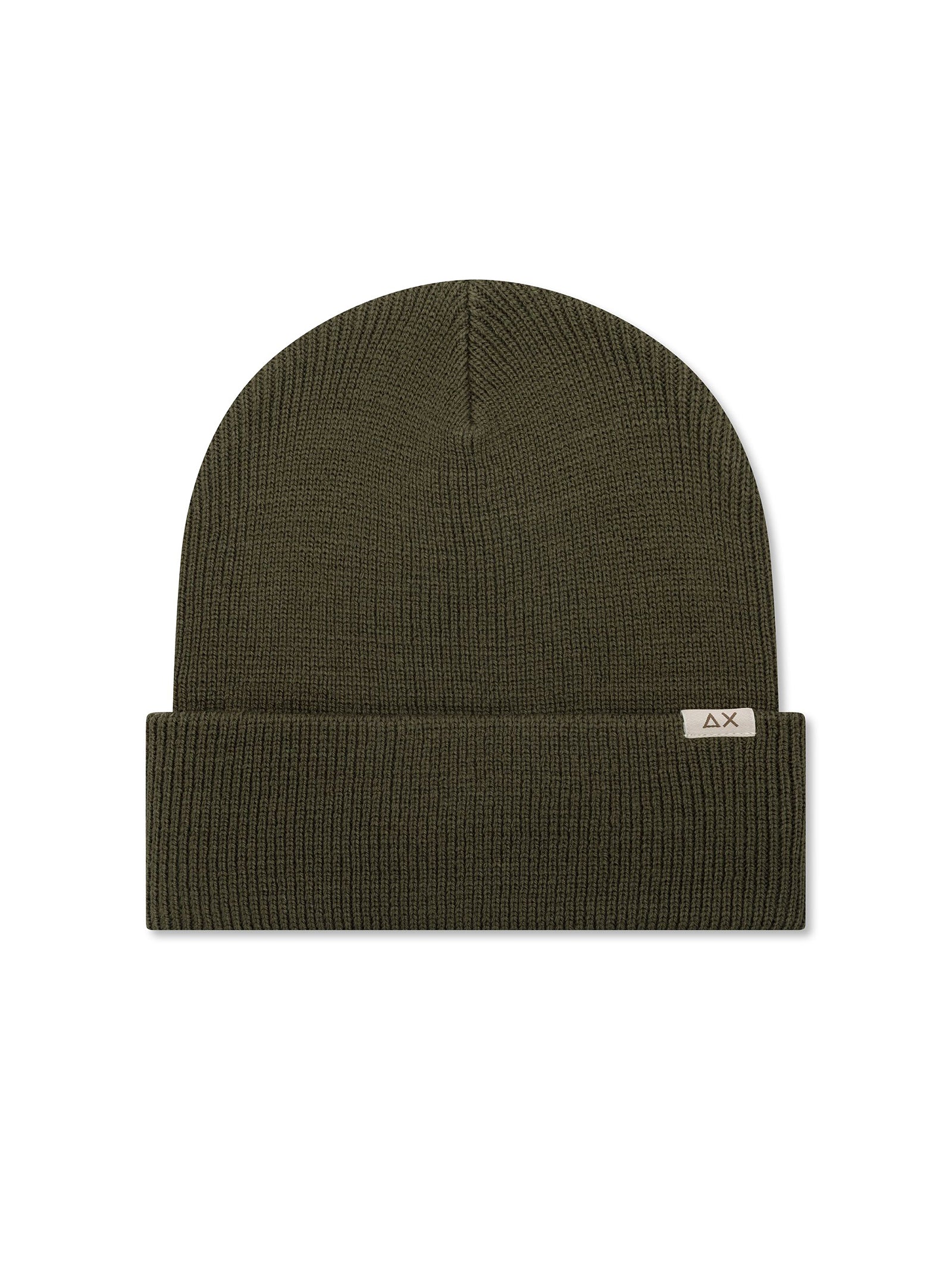 Sun68 Berretto Beanie In Misto Lana A Costine Verde Militare Scuro-1