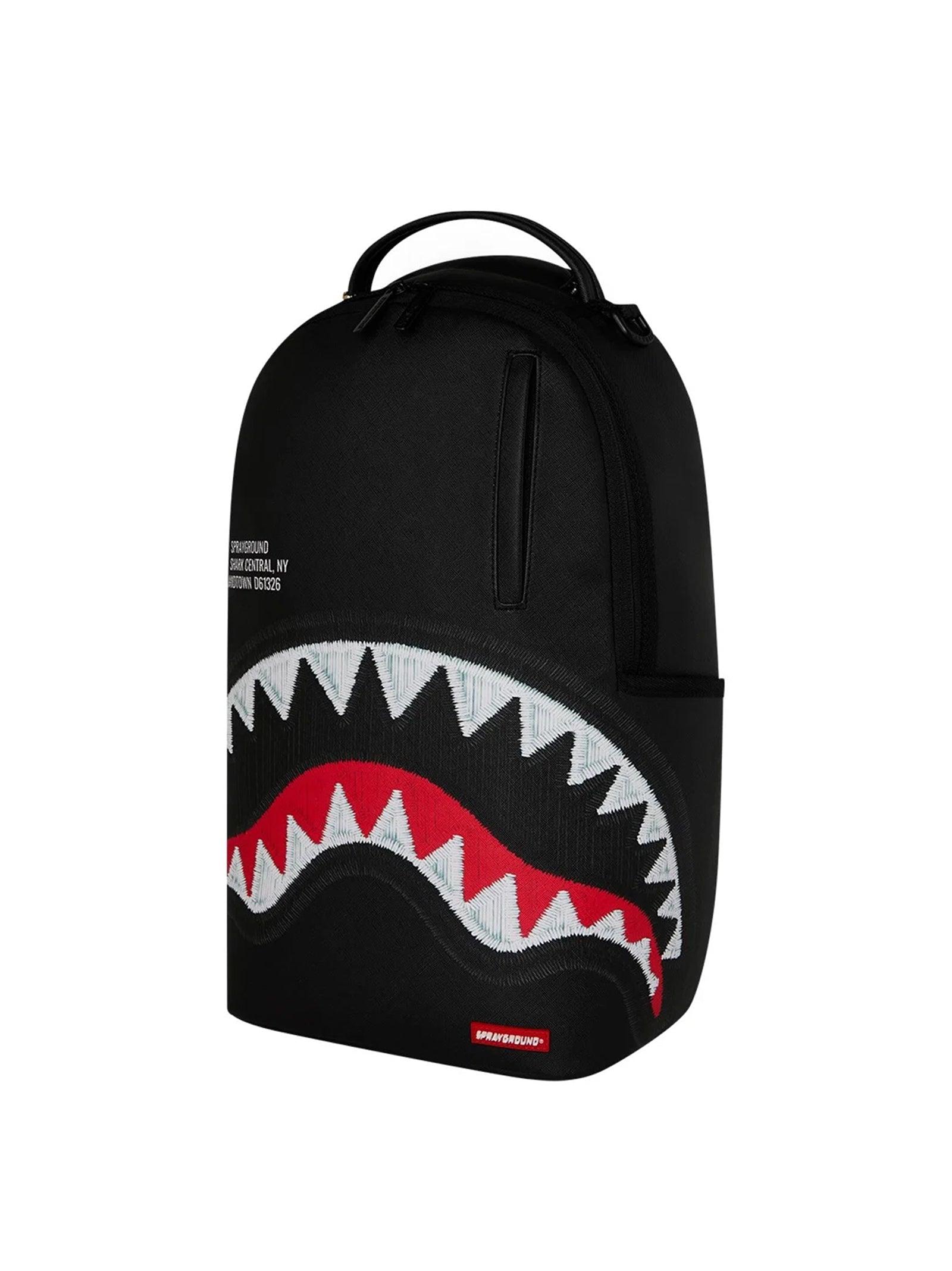 Sprayground Zaino Shark Central Black Embroidered Shark Backpack-2