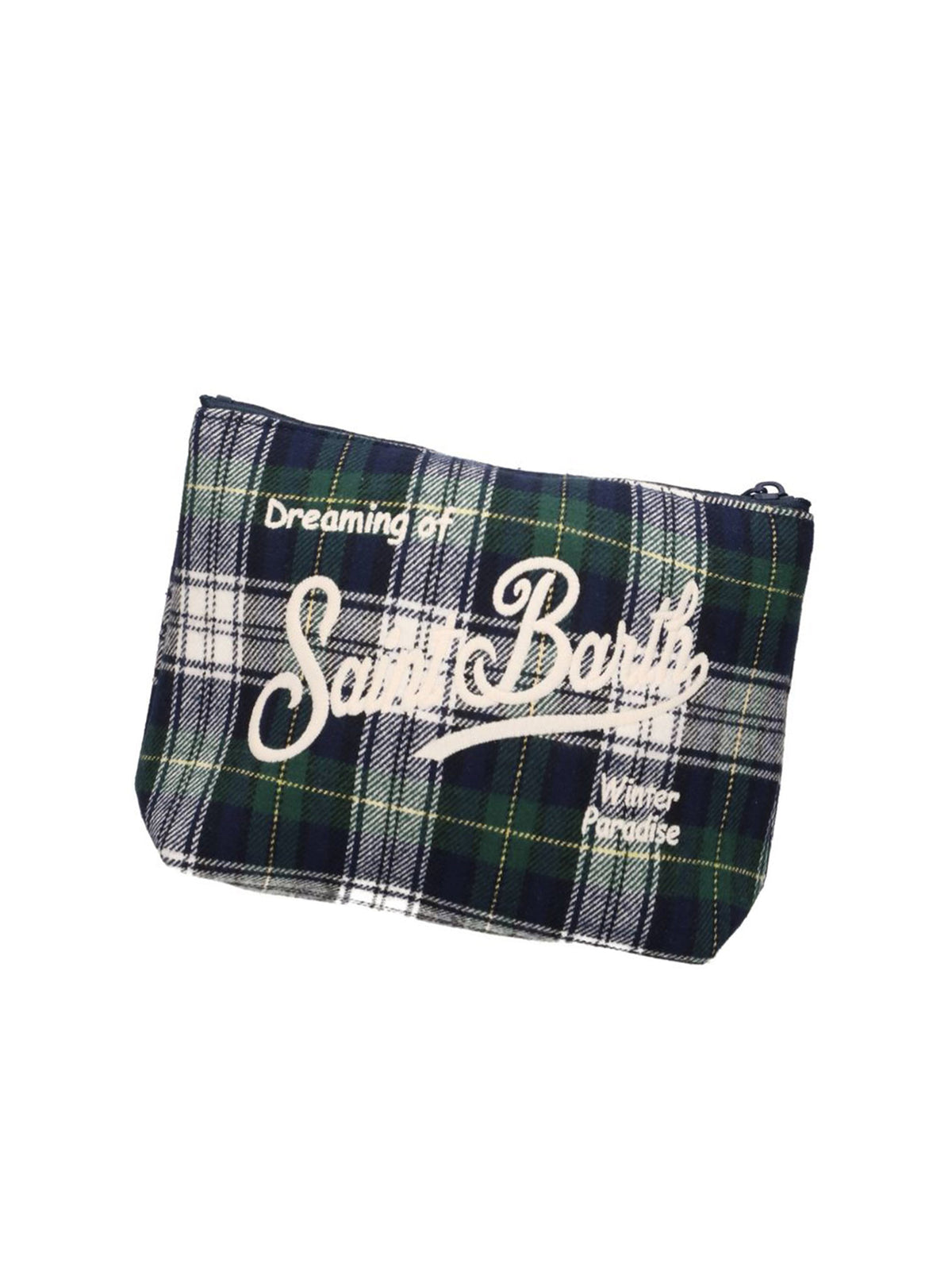 Saint Barth Pochette Aline Wool Tartan Blu-2