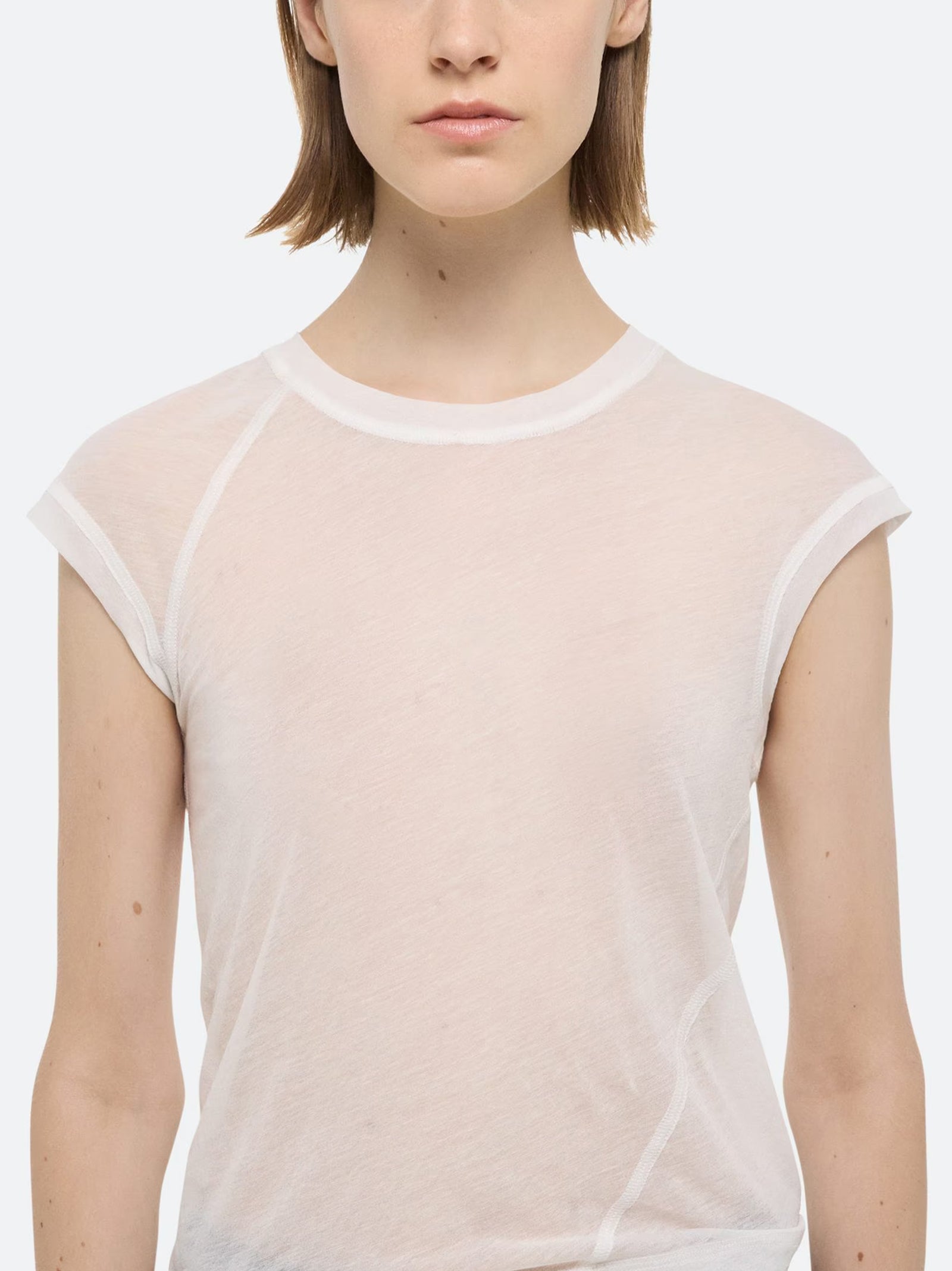 T-Shirt Corta In Maglia Velata-4