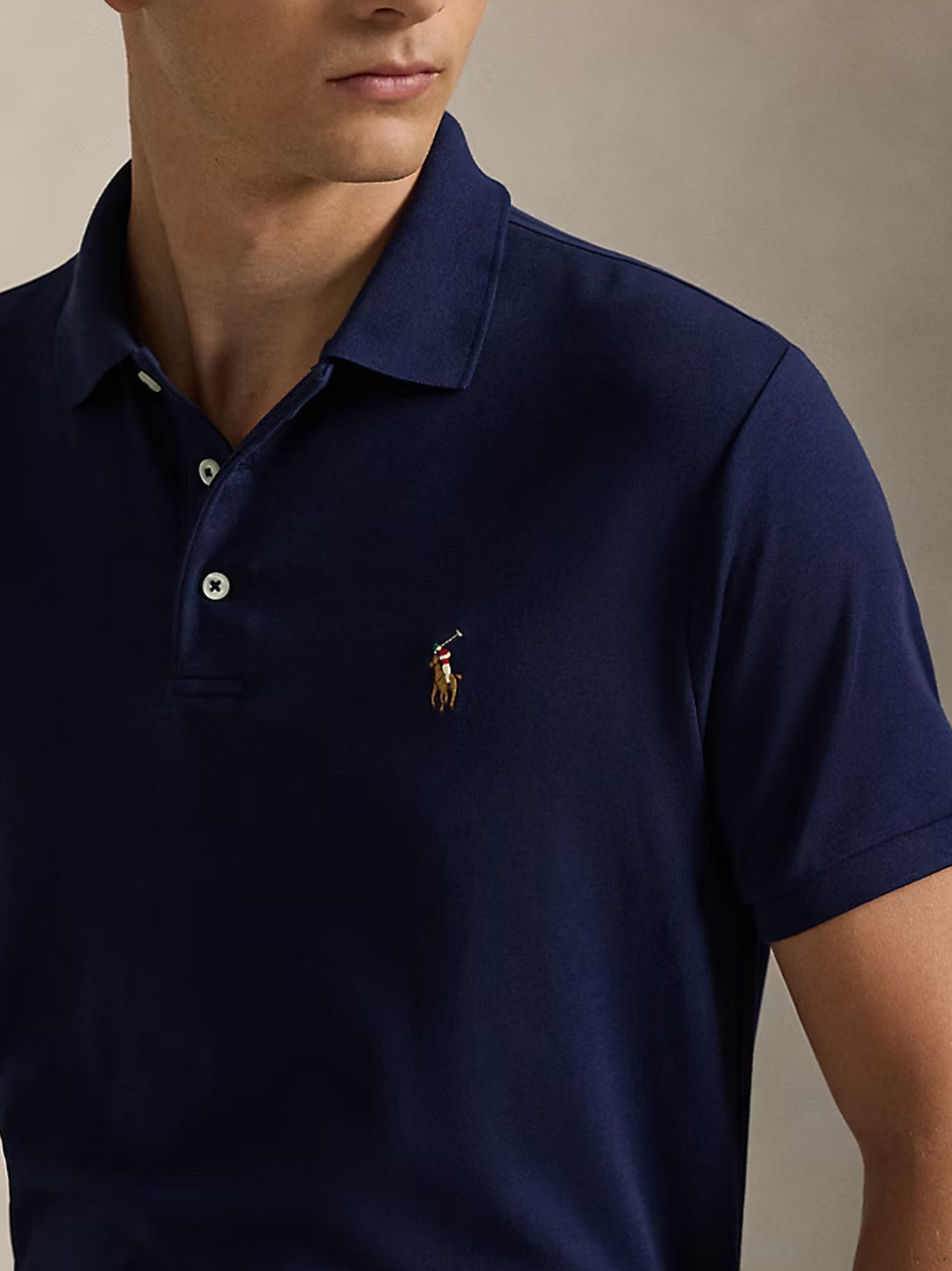 Polo In Cotone Custom Slim-Fit Navy-3
