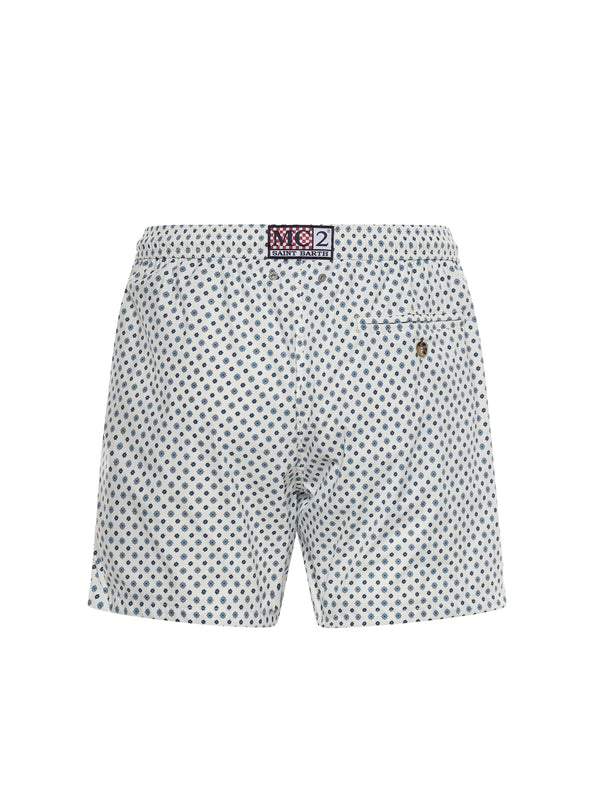 Saint Barth Boxer Mare Swimshort Dew Tie Bianco-2