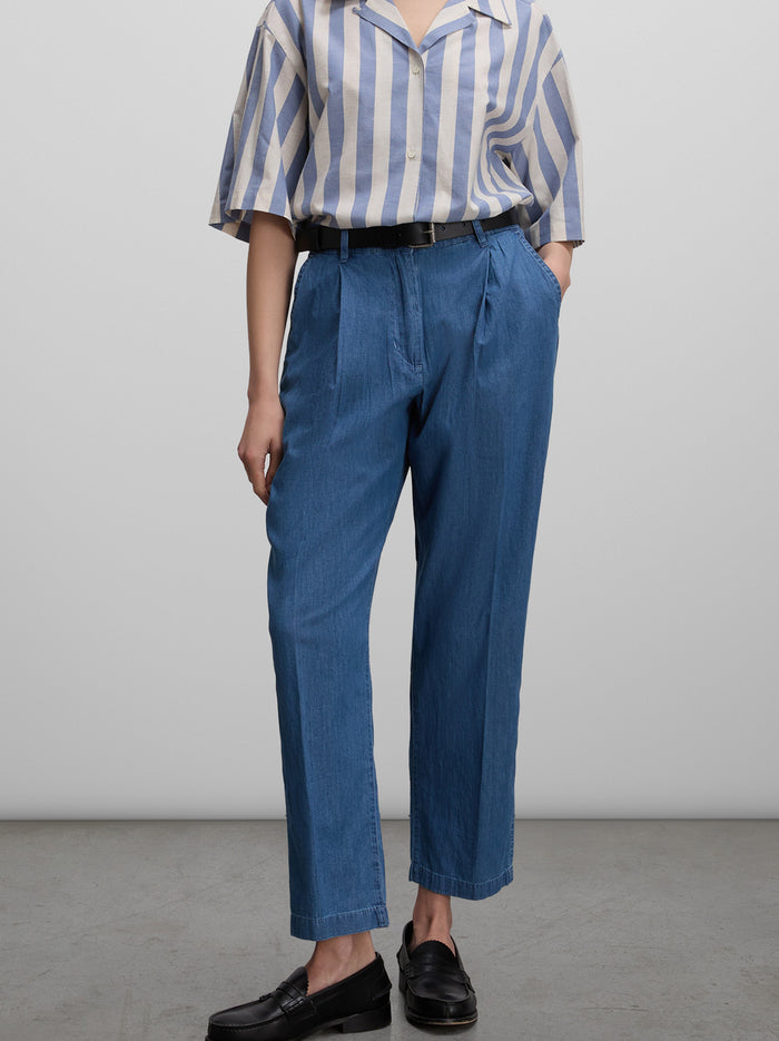 Denim chino trousers-2