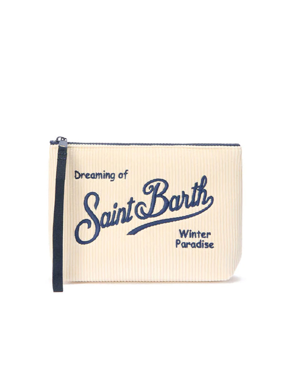Saint Barth Pochette Aline Corduroy Panna