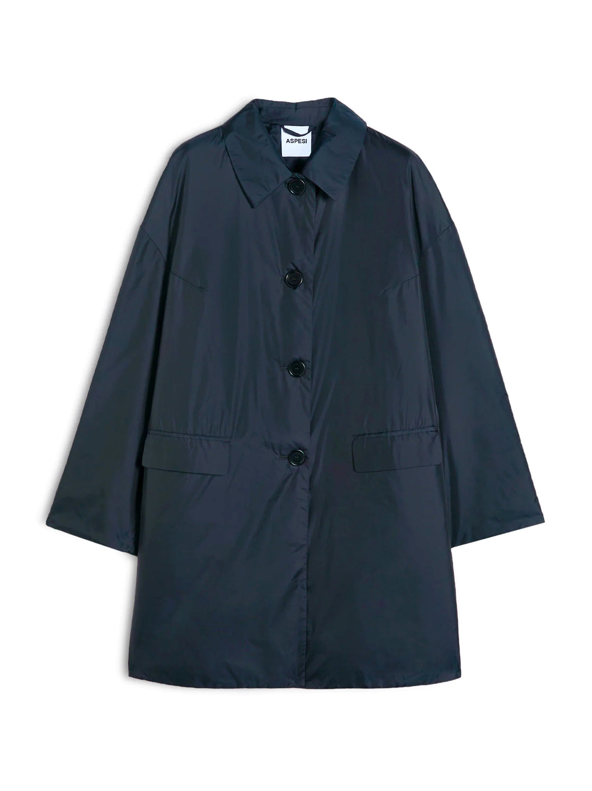 Aspesi Cappotto Teena In Nylon Blue Navy-1