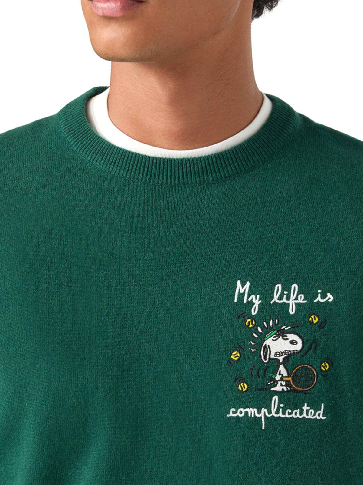 Saint Barth Maglia girocollo Heron Light Snoopy Complicated verde-3