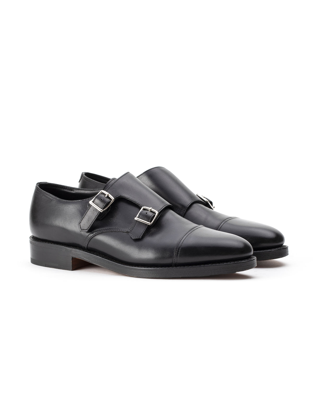 John Lobb Scarpe In Pelle  Doppia Fibbia Nere-2