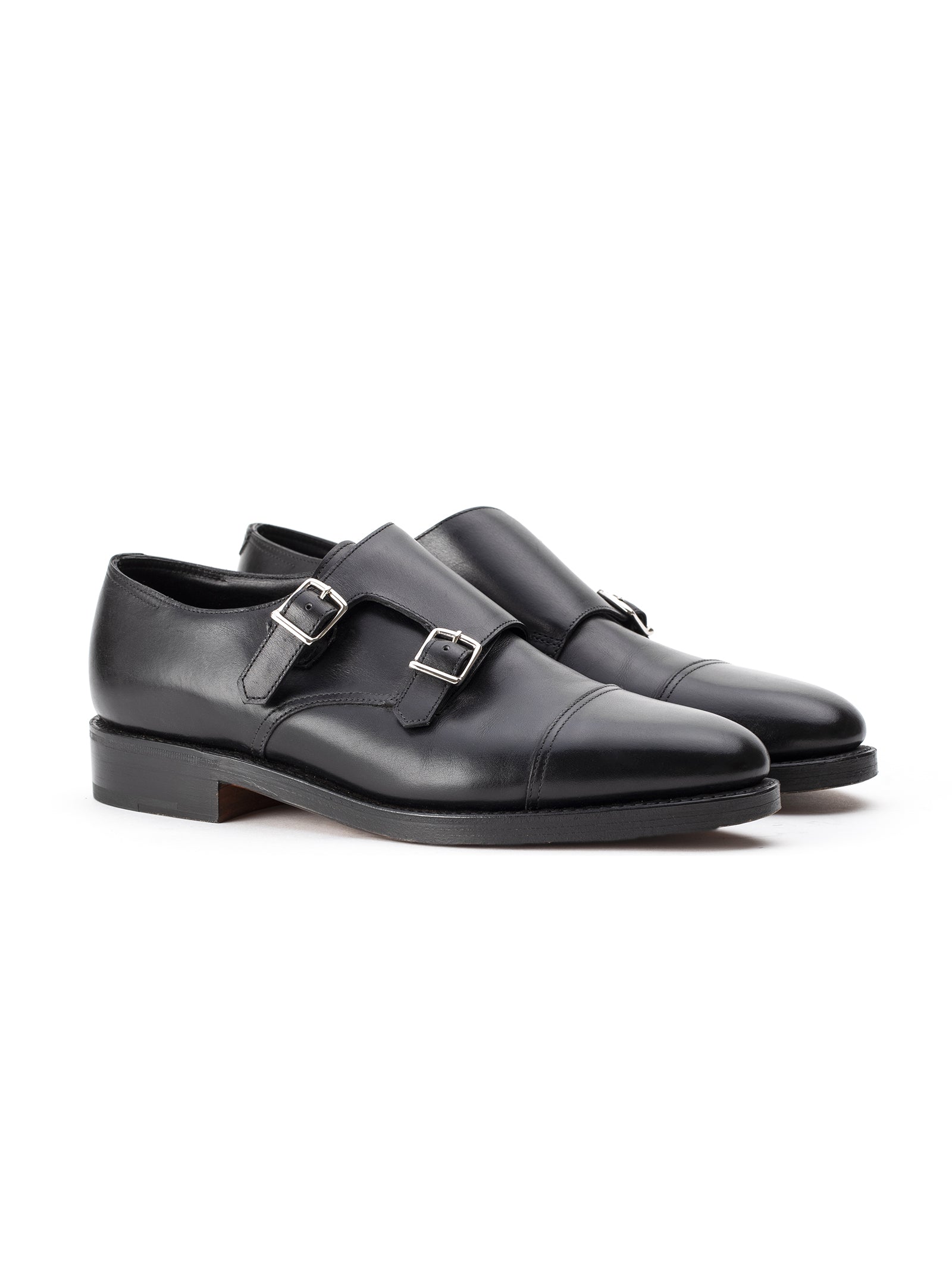 John Lobb Scarpe In Pelle  Doppia Fibbia Nere-2