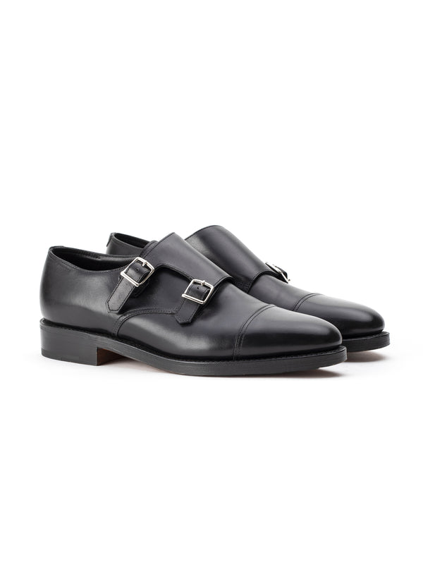 John Lobb Scarpe In Pelle  Doppia Fibbia Nere-2