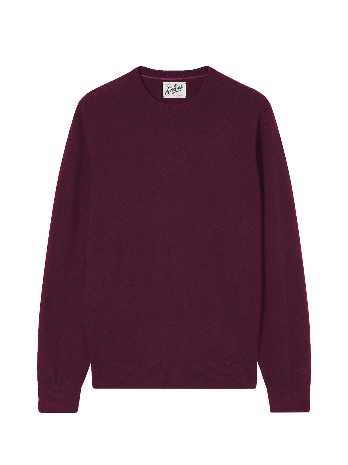 Saint Barth Maglia Girocollo Regent In Misto Lana Merino E Cashmere Melanzana-1