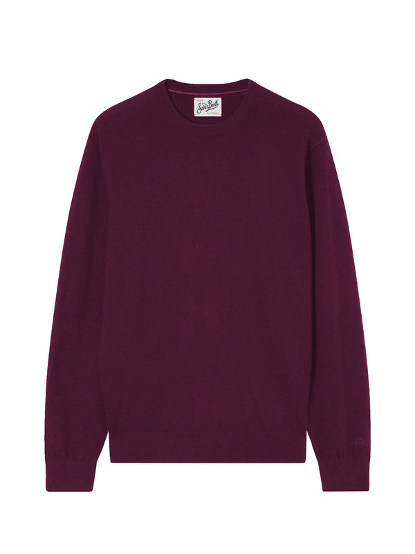 Saint Barth Maglia Girocollo Regent In Misto Lana Merino E Cashmere Melanzana
