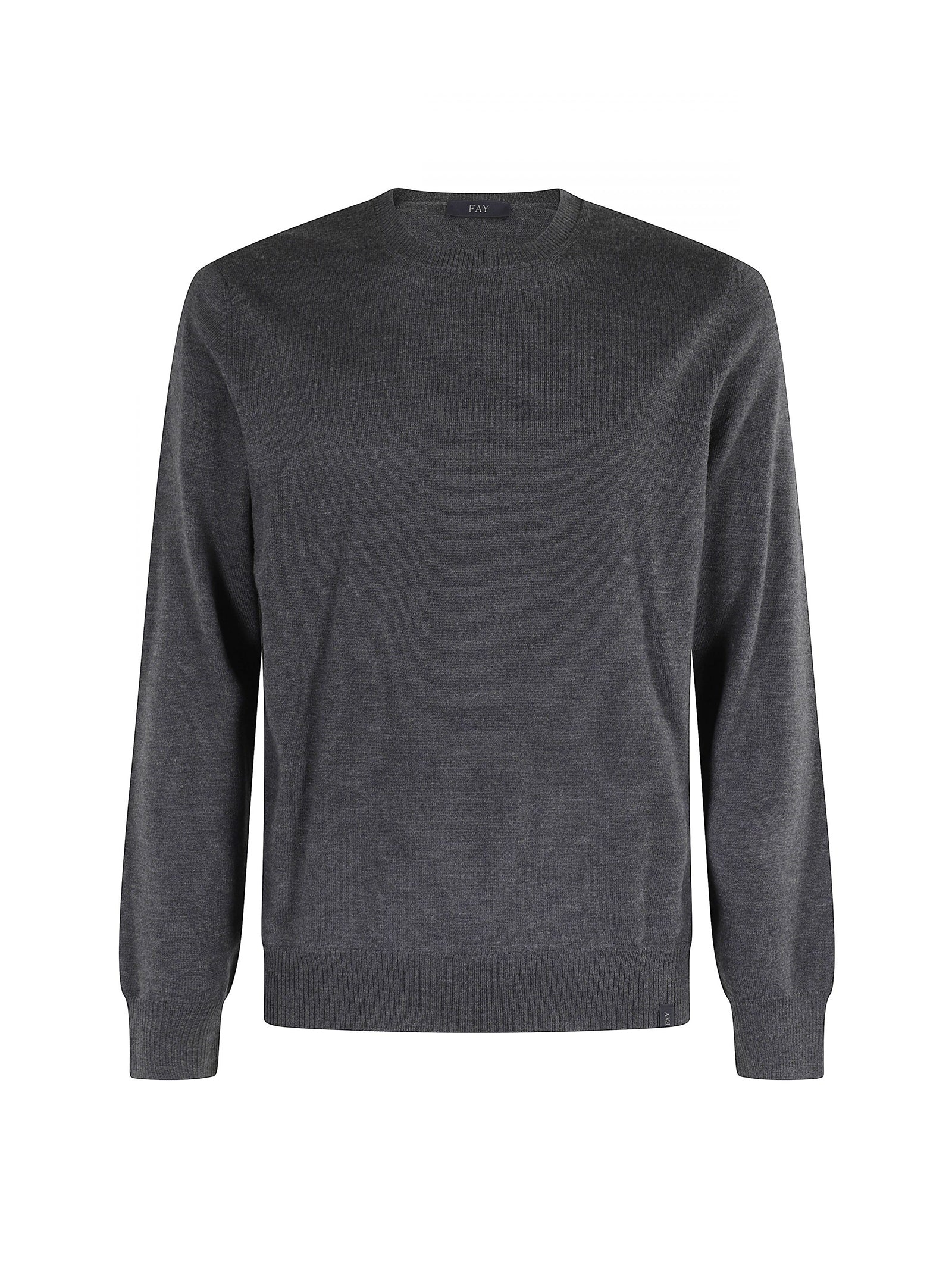 Fay Maglia Girocollo Lana Antracite-1