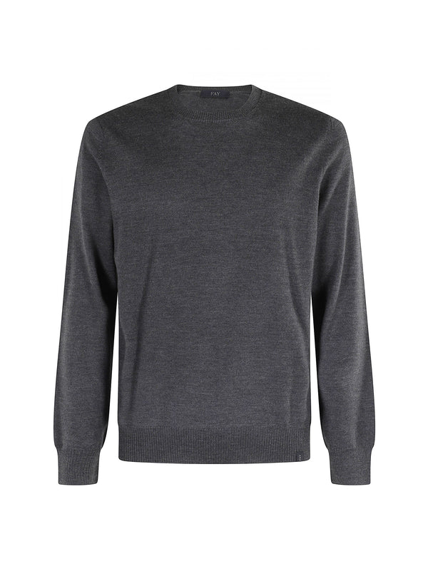 Fay Maglia Girocollo Lana Antracite