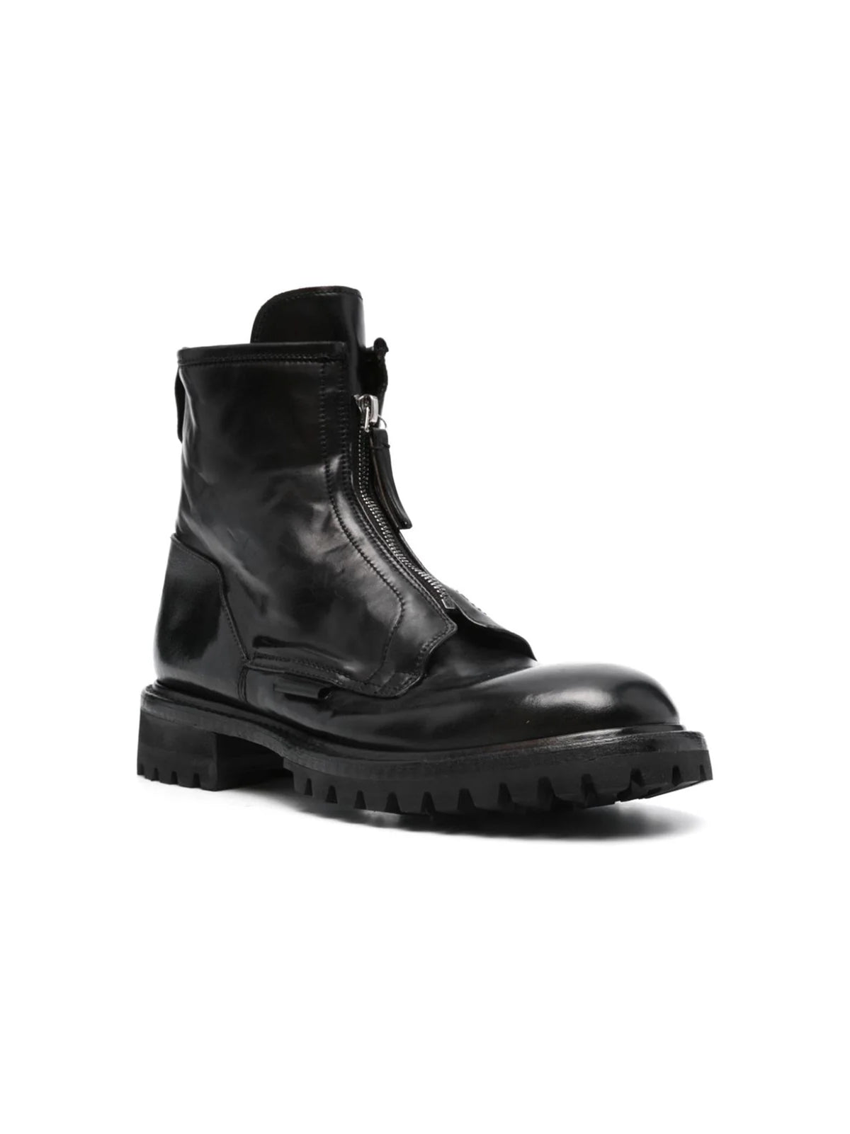 Premiata Stivaletti in pelle con zip neri-2
