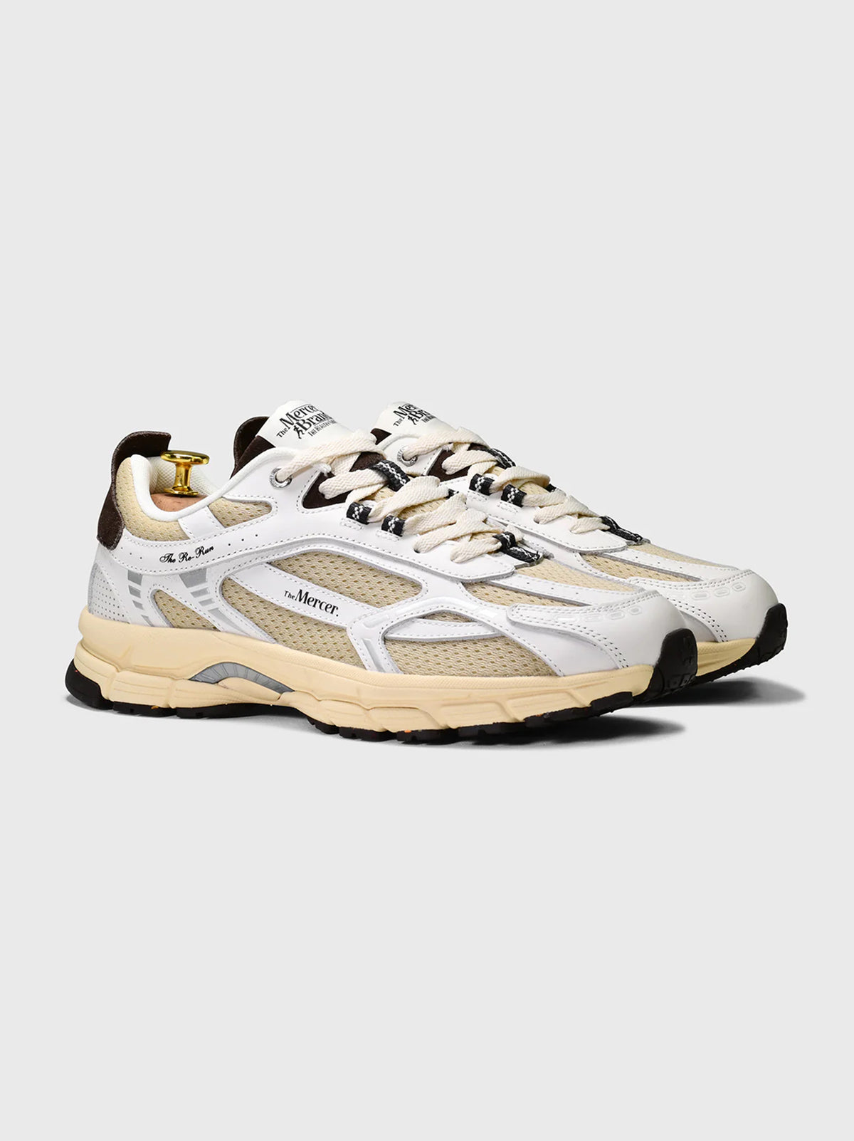 Mercer Sneakers The Re-Run Vintage bianco e marrone-3