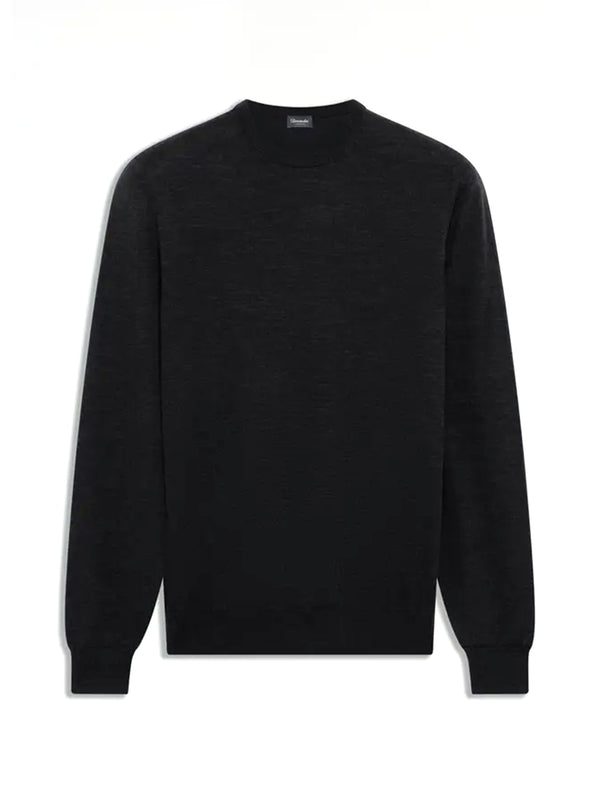 Drumohr Maglia Girocollo In Lana Merino Carbone