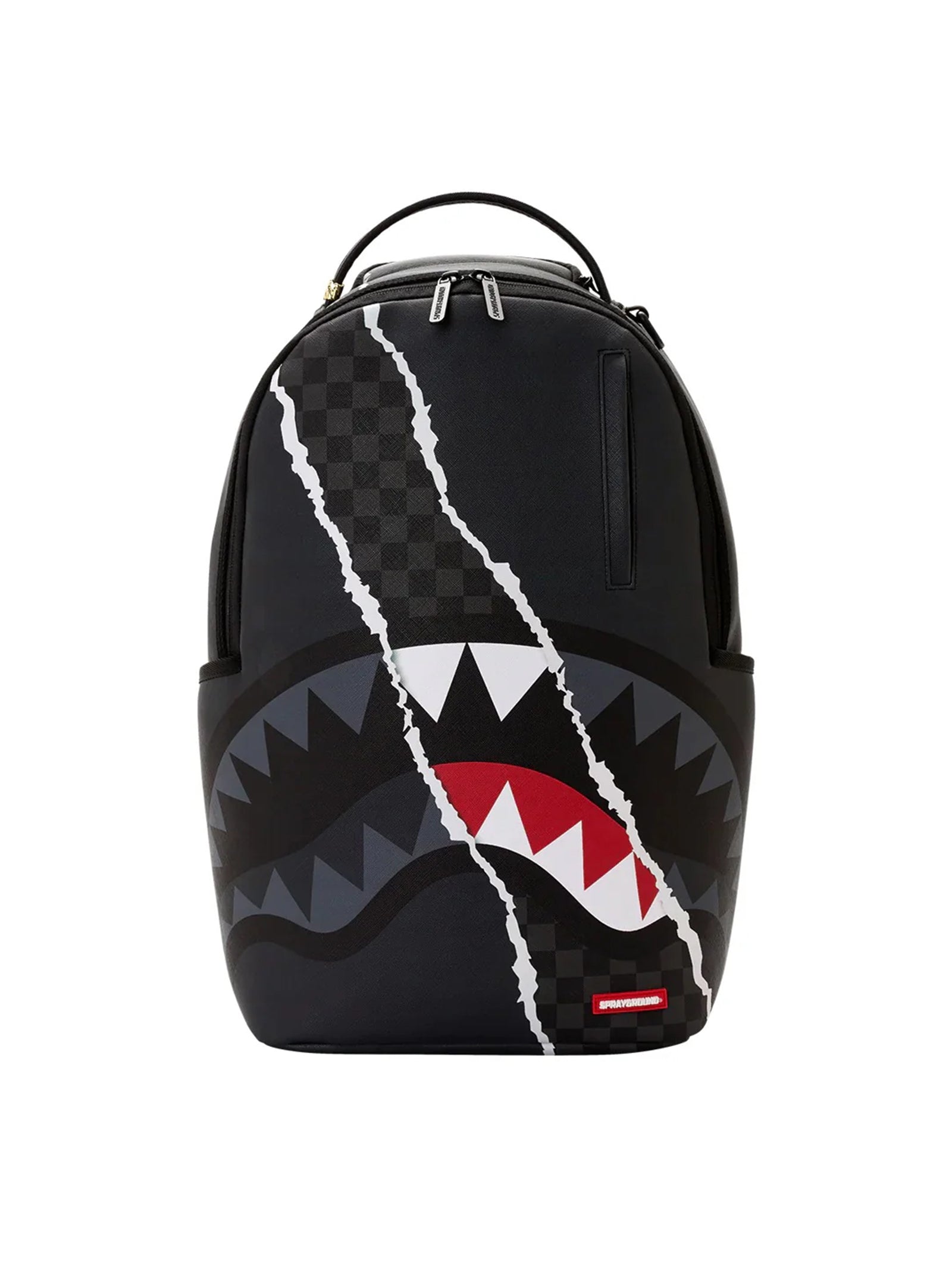 Sprayground Center Rip Revealing Gray Check Zaino-1
