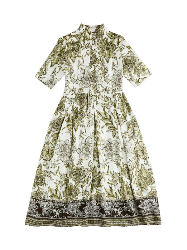 Fay Abito Chemisier In Twill Di Viscosa donna fantasia verde