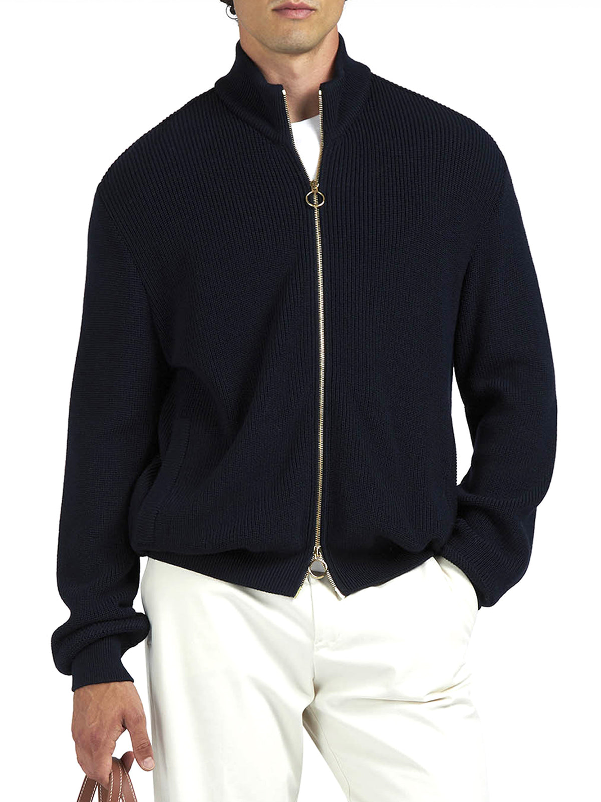 Paul&Shark Cardican Con Zip In Lana Blu-2