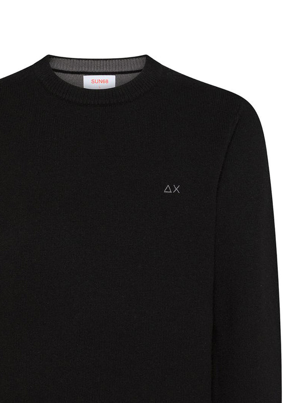 Sun 68 Maglia Girocollo In Lana E Cashmere Nero-2