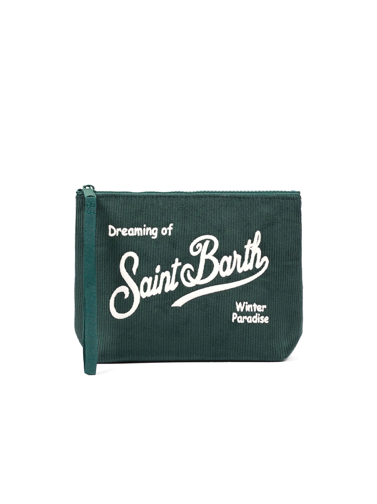 Saint Barth Pochette Aline Corduroy Verde-1