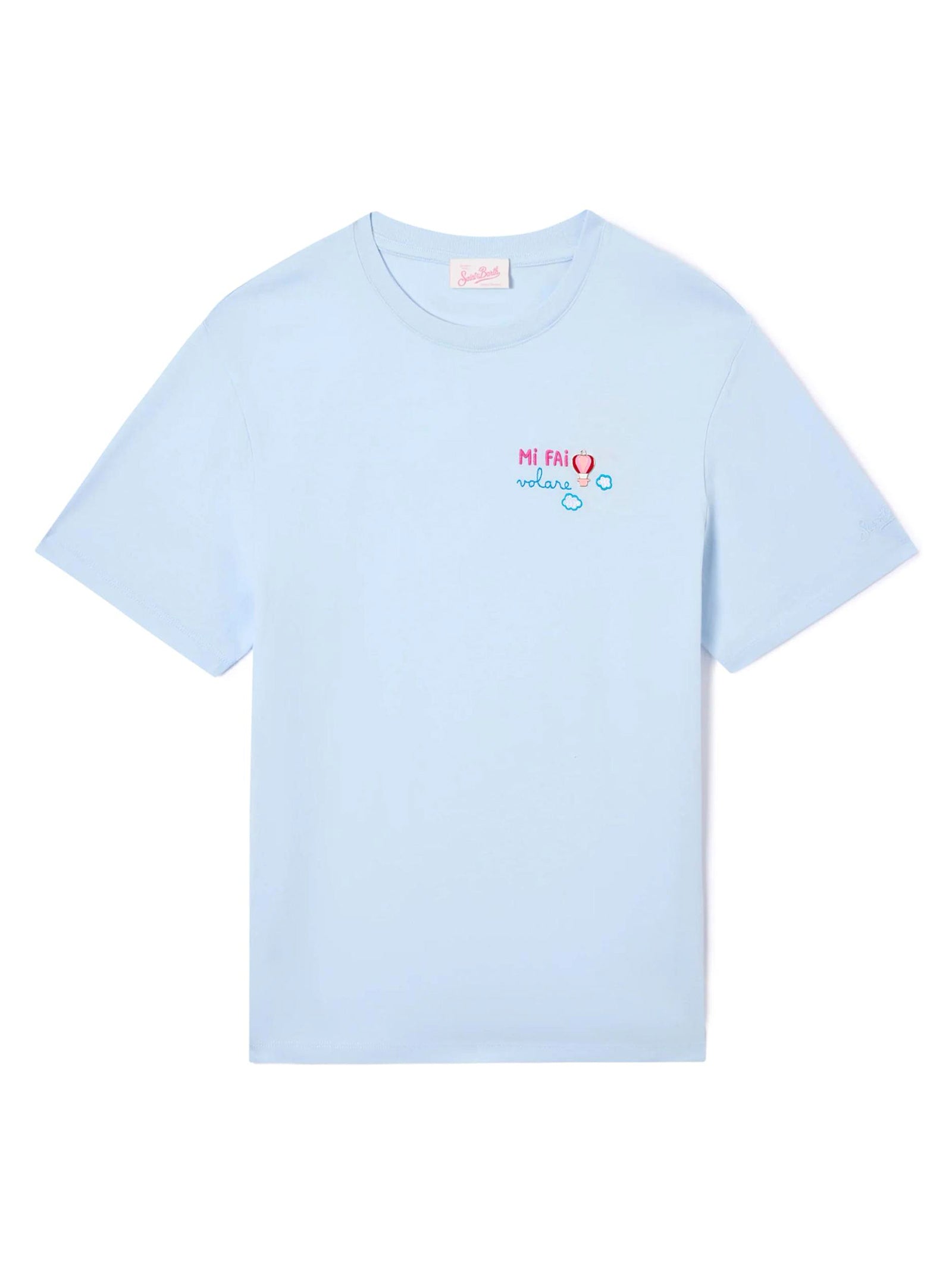 Saint Barth T-Shirt Mi Fai Volare Celeste-1