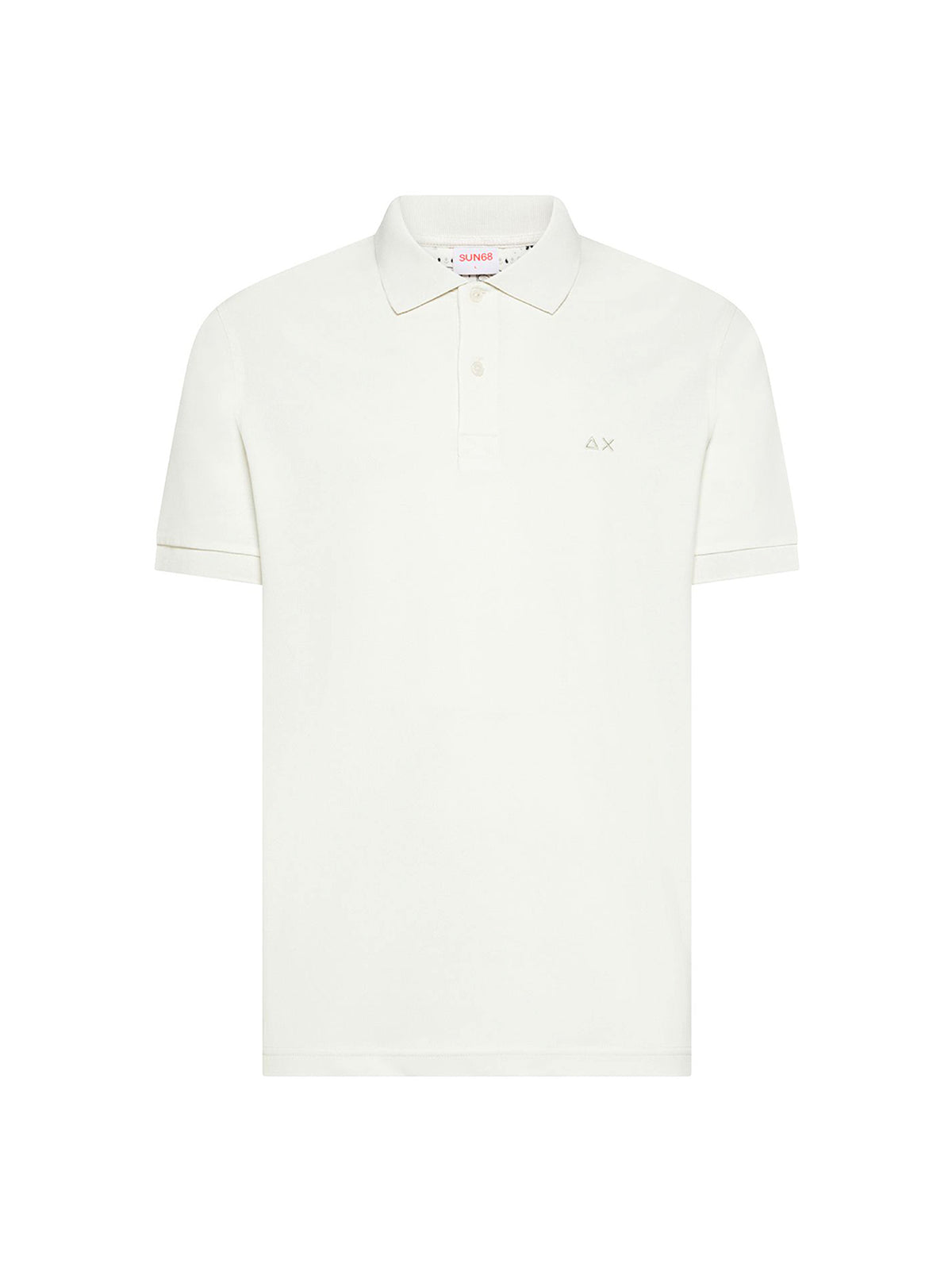 Sun68 Polo in piquet bianco panna-1