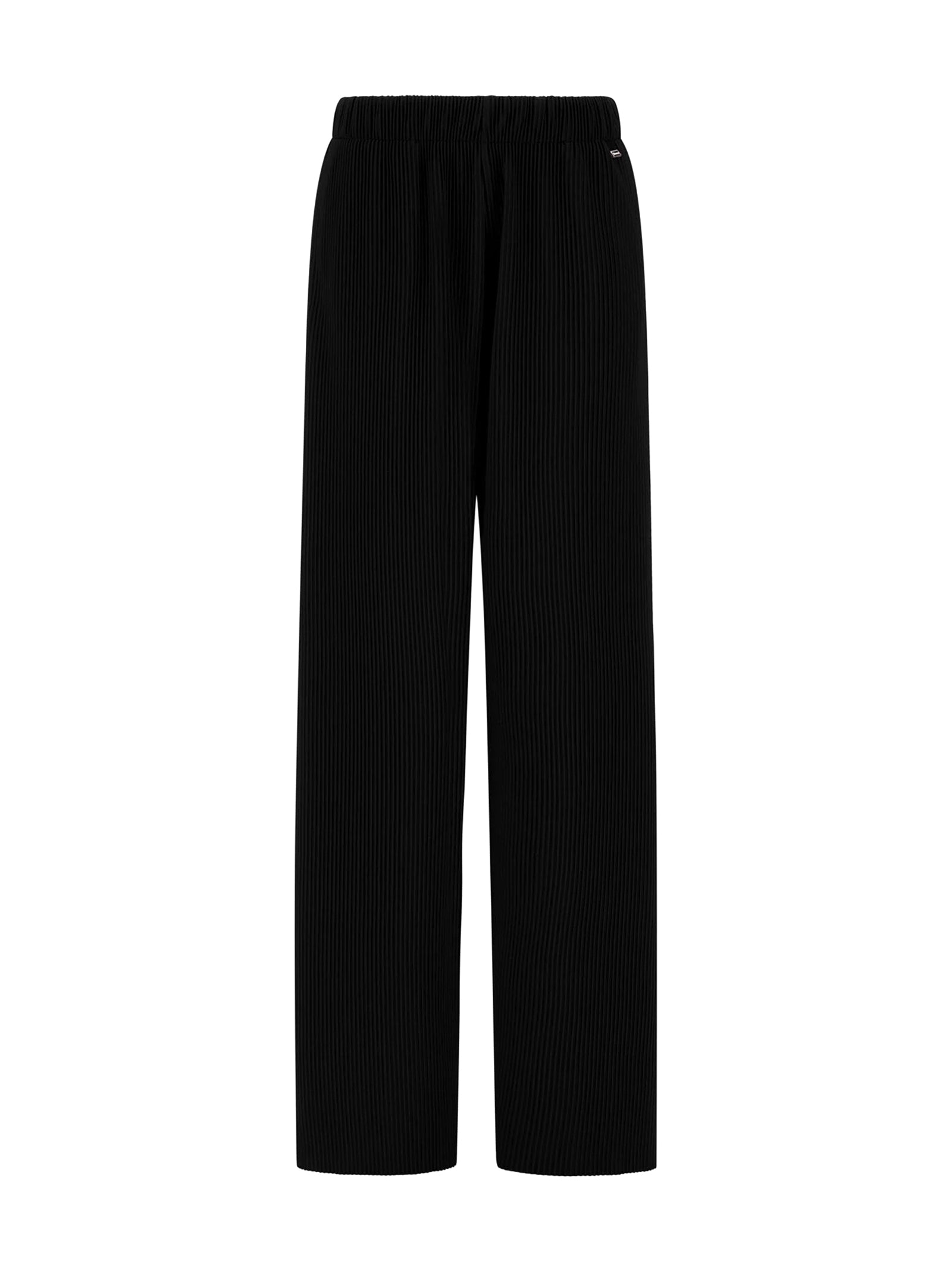 Herno Pantaloni Resort In Jersey Plissé Nero-1