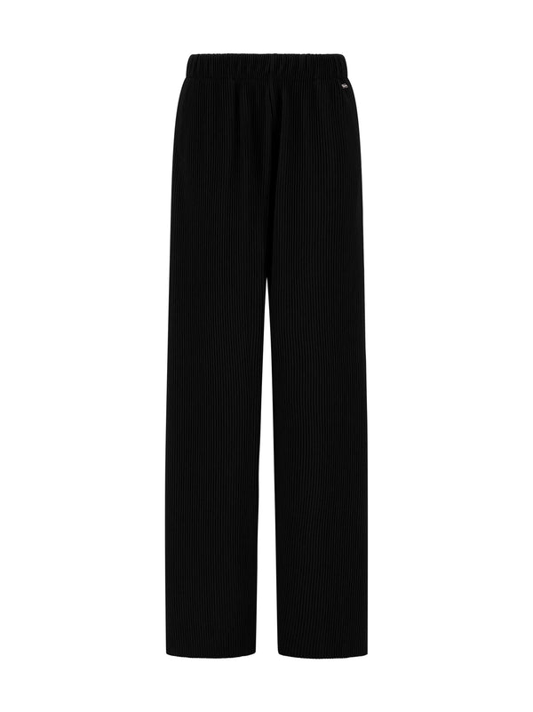 Herno Pantaloni Resort In Jersey Plissé Nero