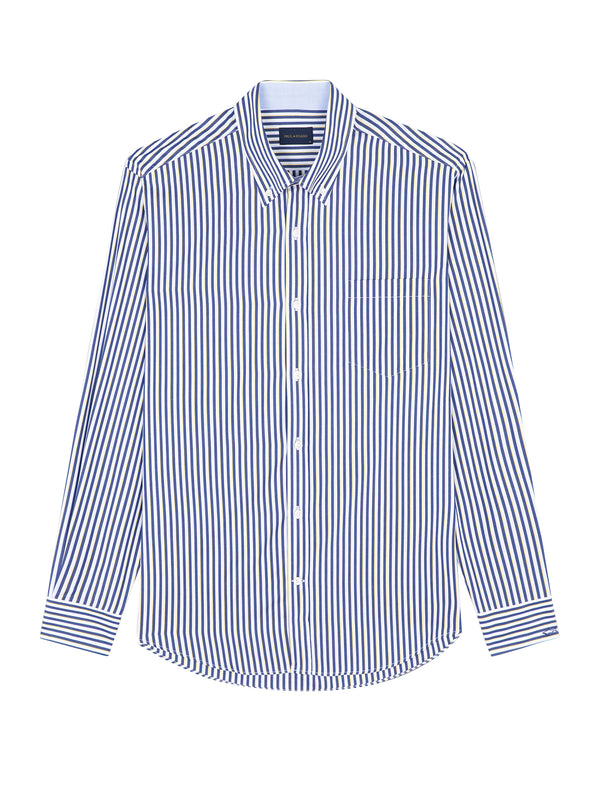 Camicia In Popeline Di Cotone Righe