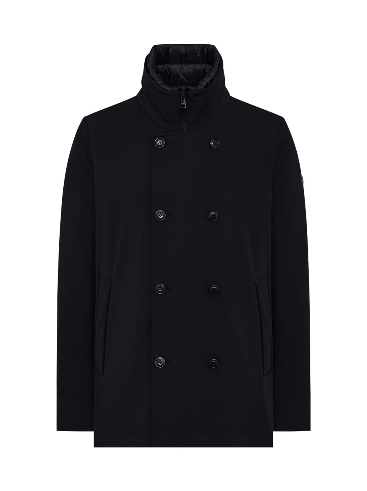 Duno Peacoat In Tessuto Tecnico Bi-Stretch Blue Navy-1
