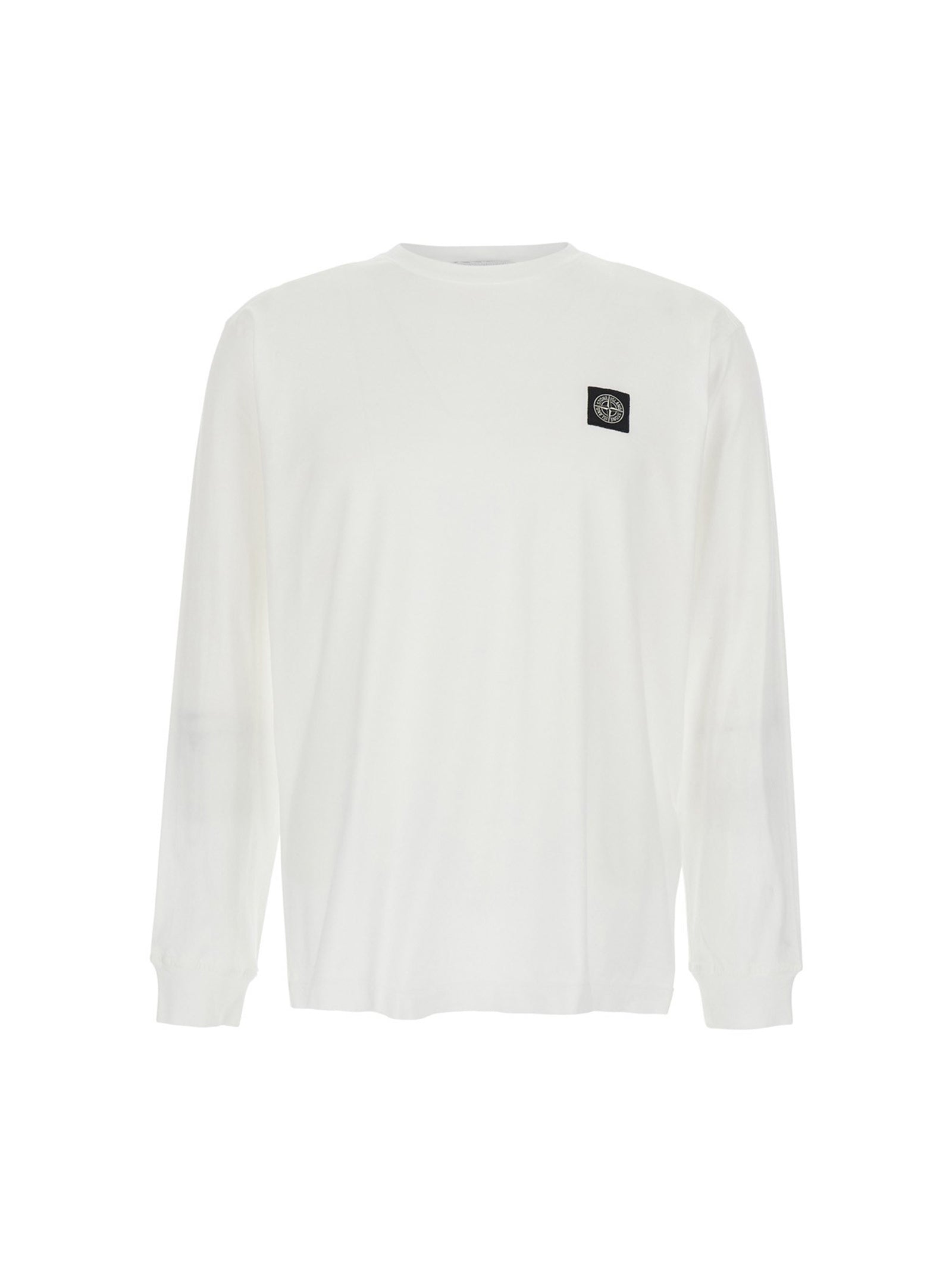 Stone Island T-Shirt Maniche Lunghe Bianca-1