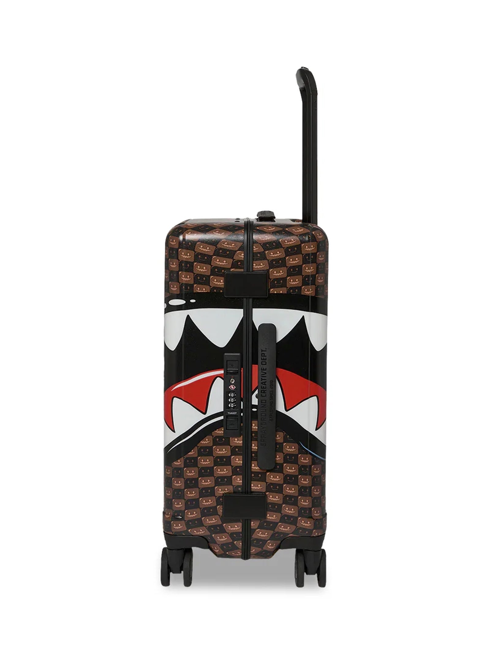 Sprayground Trolley Sharks In Paris Wtf Bubble Brown Check Carry-On Luggage-3