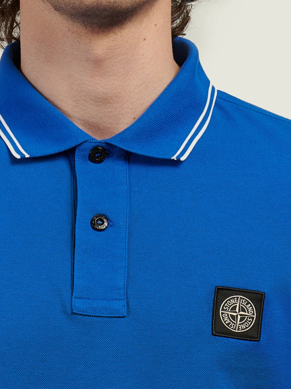 Stone Island Polo Maniche Corte Slim Fit Bright Blue-2