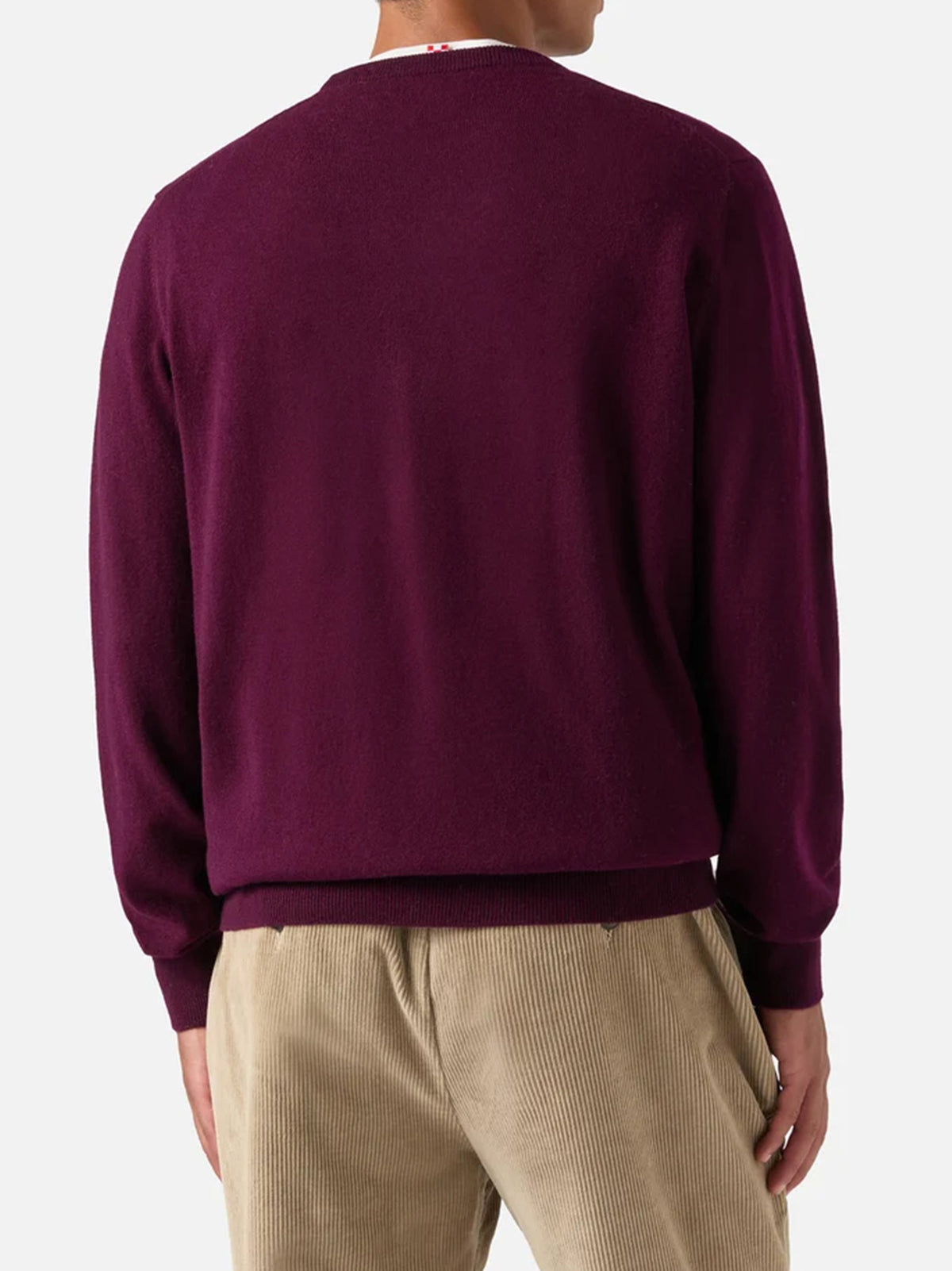 Saint Barth Maglia Girocollo Regent In Misto Lana Merino E Cashmere Melanzana-3