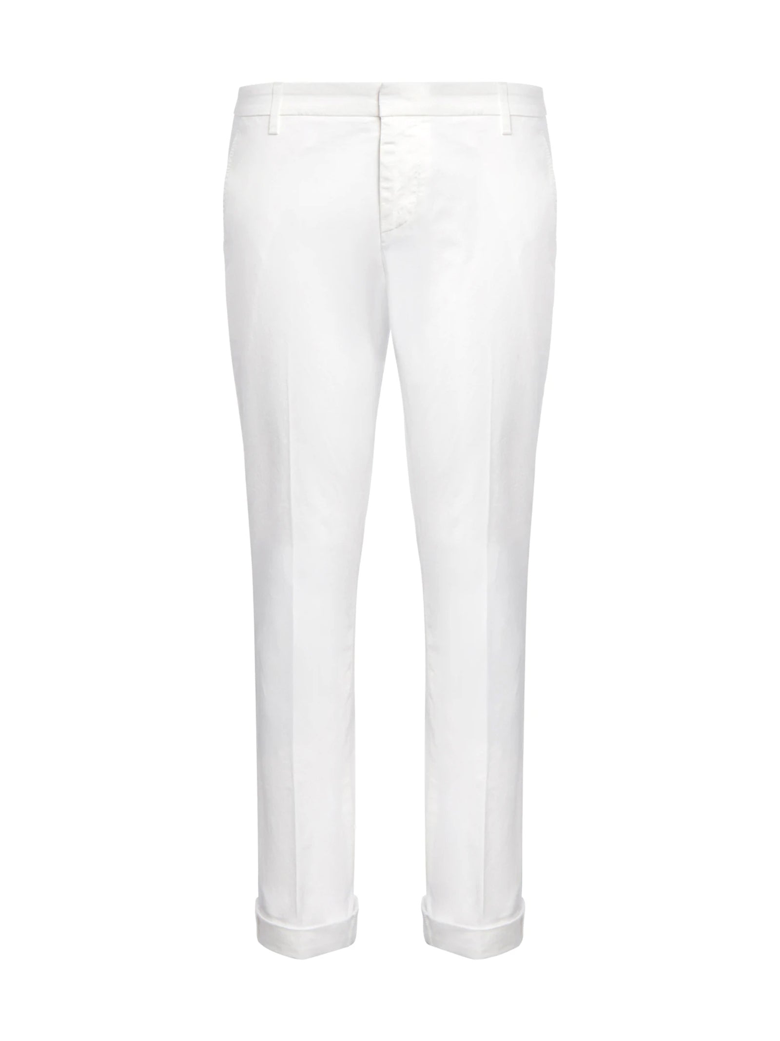 Dondup Pantaloni Gaubert Slim In Gabardina Leggera Bianco-1
