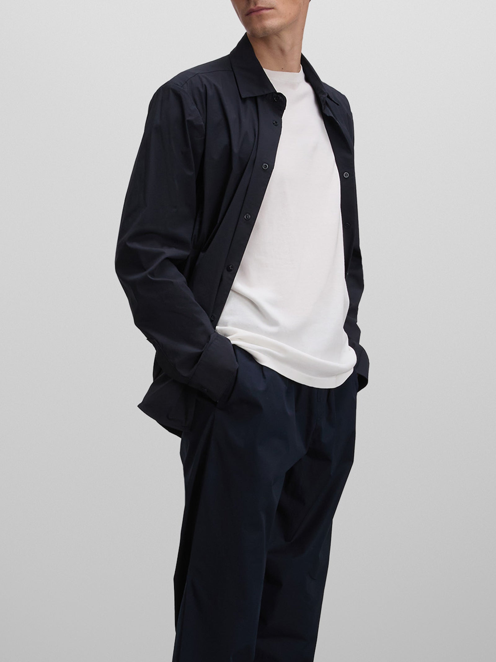 Camicia In Popeline Di Cotone E Nylon-2