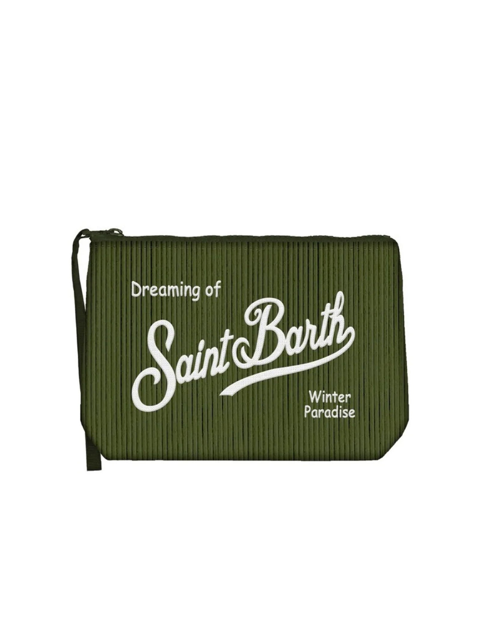 Pochette Saint Barth Aline Corduroy Verde-1