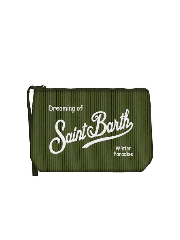 Pochette Saint Barth Aline Corduroy Verde