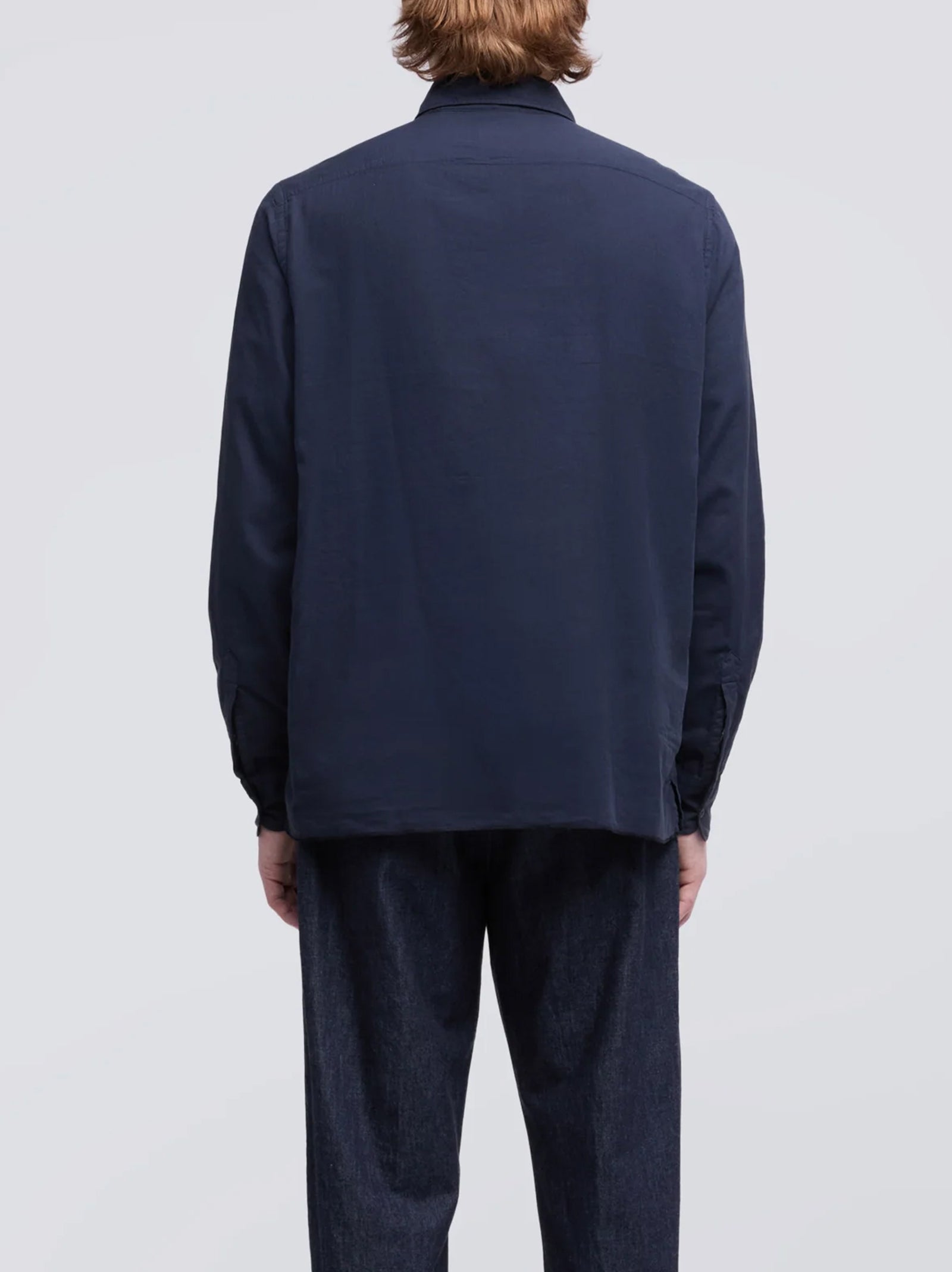 Aspesi Camicia Doppia In Voile Di Cotone Navy-3